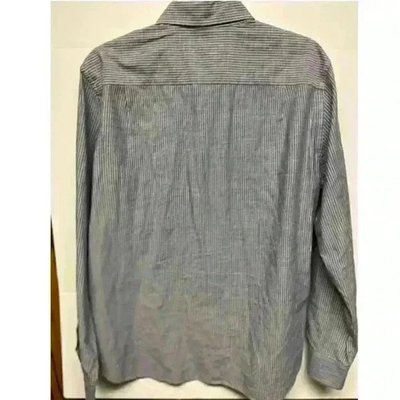 𝅺AMERICAN EAGLE Outfitters Mens Prep Fit Striped Button Down Top, Medium - Picture 3 of 6